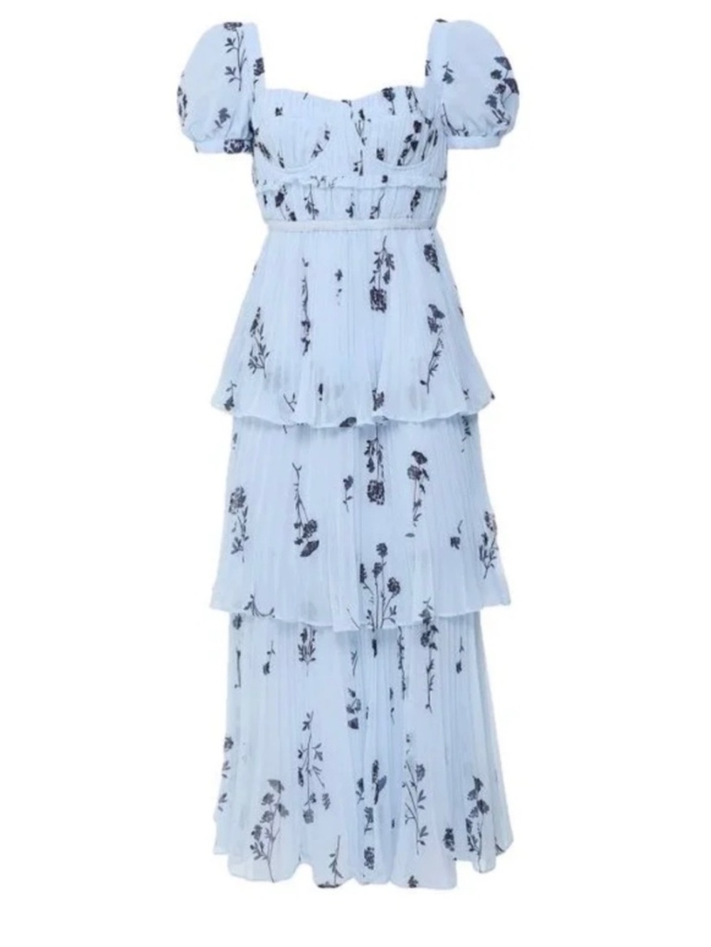 Self-portrait baby blue floral dress size 10